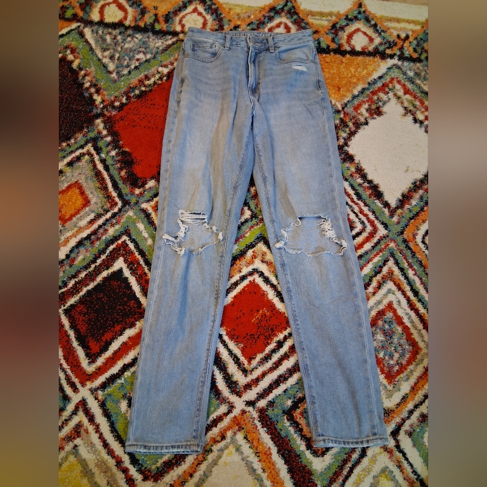Distressed Light Blue Jeans